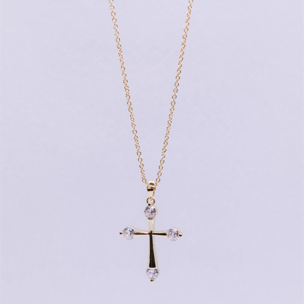 Gold Plated Double Fair Goth Pendants Necklace - Picture 7 of 8